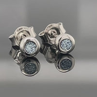 OHRSTECKER AUS 950/- PLATIN MIT OSMIUM