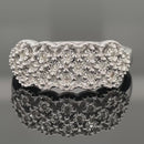 RING AUS 925/- SILBER RHODINIERT MIT DIAMANTEN (GES. CA. 0,09 ct.)