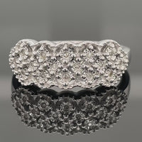 RING AUS 925/- SILBER RHODINIERT MIT DIAMANTEN (GES. CA. 0,09 ct.)
