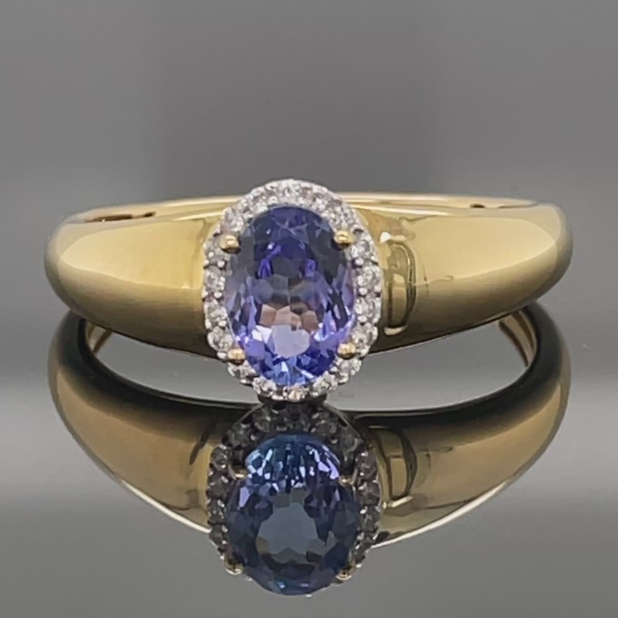 RING AUS 925/- SILBER VERGOLDET MIT TANSANIT & ZIRKON