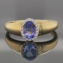 RING AUS 925/- SILBER VERGOLDET MIT TANSANIT & ZIRKON