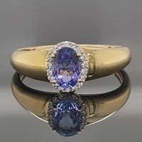 RING AUS 925/- SILBER VERGOLDET MIT TANSANIT & ZIRKON