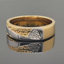 RING AUS 925/- SILBER BICOLOR MIT DIAMANTEN (GES. CA.0,06 ct.)