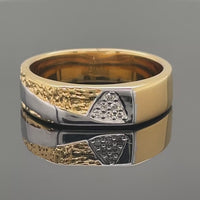 RING AUS 925/- SILBER BICOLOR MIT DIAMANTEN (GES. CA.0,06 ct.)