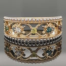 RING AUS 375/- GELBGOLD MIT MULTI BRILLANTEN BEH. (ges.ca. 0,175 ct.)