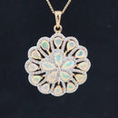 ANHÄNGER AUS 925/- SILBER VERGOLDET MIT ÄTHIOP. OPAL & ZIRKON