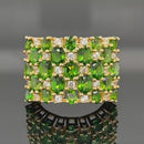 RING AUS 925/- SILBER VERGOLDET MIT CHROMDIOPSID & ZIRKON