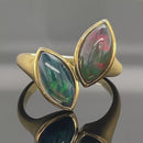 RING AUS 925/- SILBER VERGOLDET MIT KRISTALLOPAL BEH. ( GES. CA. 1,64 ct.)