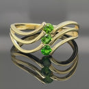 RING AUS 925/- SILBER VERGOLDET MIT CHROMDIOPSID (GES.CA.0,35 ct.)