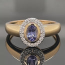 RING AUS 925/- SILBER VERGOLDET MIT TANSANIT AAAA & ZIRKON