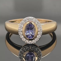 RING AUS 925/- SILBER VERGOLDET MIT TANSANIT AAAA & ZIRKON