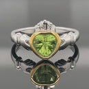 RING AUS 925/- SILBER BICOLOR MIT PERIDOT (CA. 0,62 ct.)