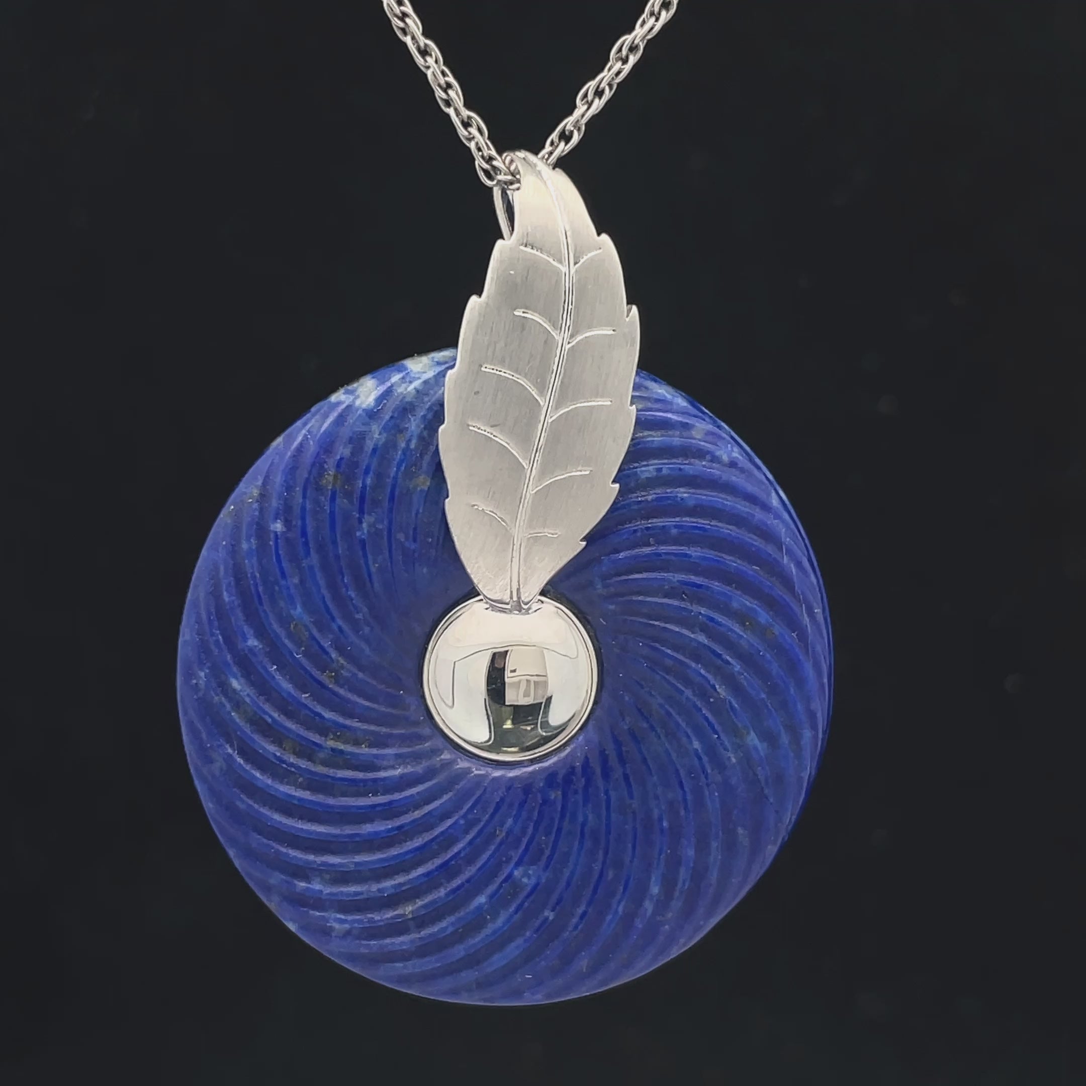 ANHÄNGER AUS 925/- SILBER RHODINIERT MIT LAPIS  (CA.37 ct.)