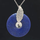 ANHÄNGER AUS 925/- SILBER RHODINIERT MIT LAPIS  (CA.37 ct.)