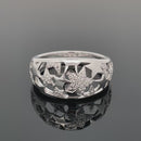 RING AUS 925/- SILBER RHODINIERT MIT ZIRKONIA