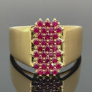 RING AUS 925/- SILBER VERGOLDET MIT RUBIN