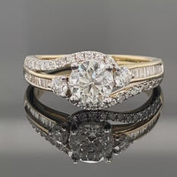 RING AUS 585/- GELBGOLD MIT DIAMANTEN  (GES.CA.1,50 ct.)