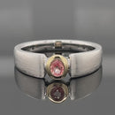 RING AUS 925/- SILBER RHOD/VERG. MIT PADPARADSCHA SAPHIR