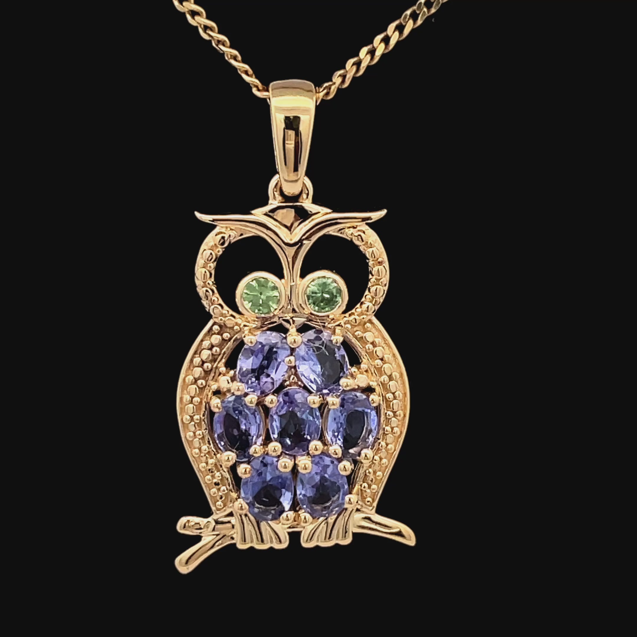 ANHÄNGER AUS 925/- SILBER VERGOLDET MIT TANSANIT & PERIDOT