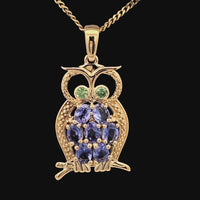 ANHÄNGER AUS 925/- SILBER VERGOLDET MIT TANSANIT & PERIDOT