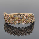 RING AUS 375/- GELBGOLD MIT MULTI BRILLANTEN BEH. (ges.ca. 0,55 ct.)