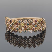 RING AUS 375/- GELBGOLD MIT MULTI BRILLANTEN BEH. (ges.ca. 0,55 ct.)