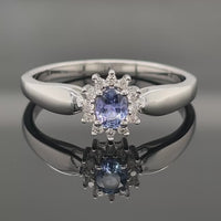 RING AUS 925/- SILBER RHODINIERT MIT TANSANIT & ZIRKON