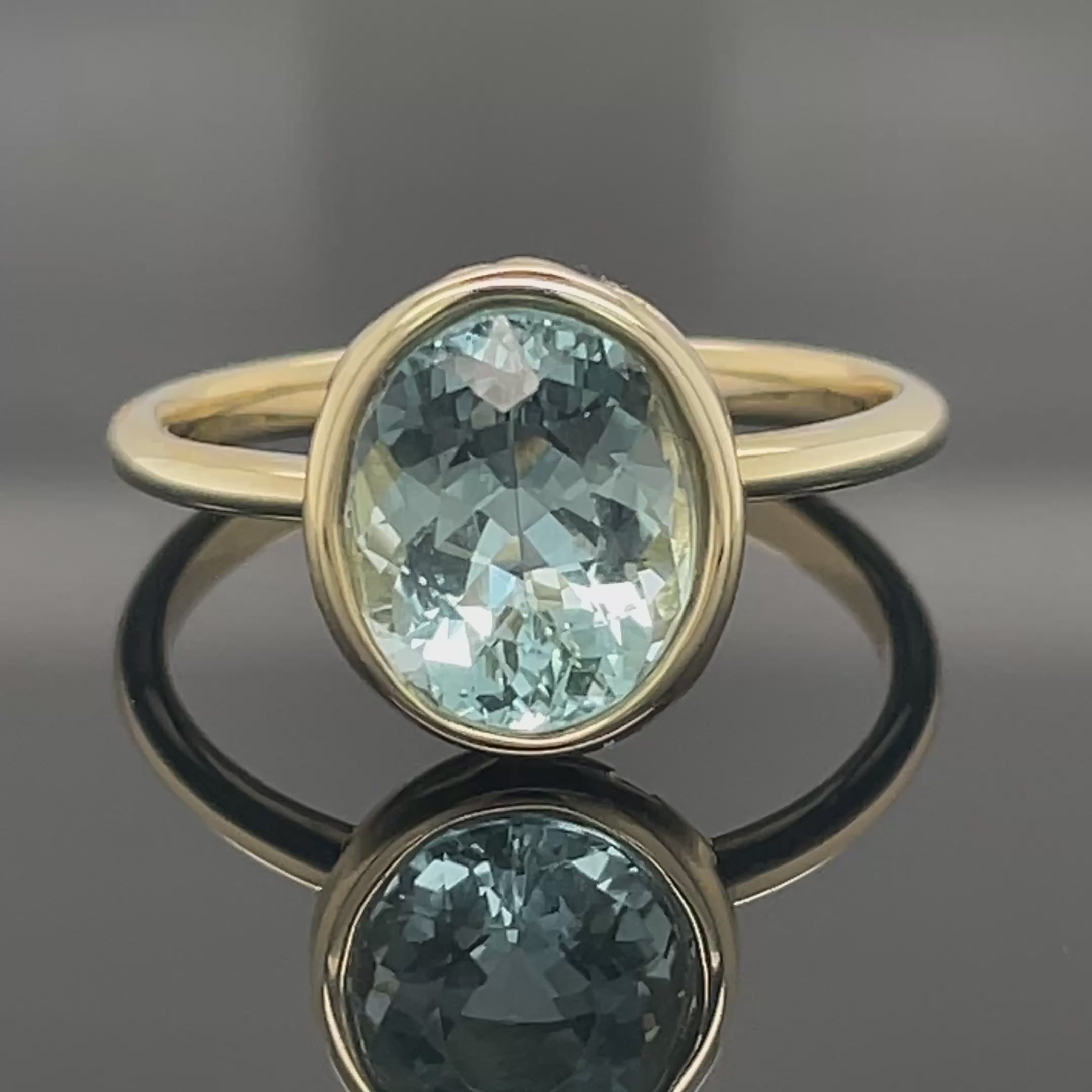 RING AUS 585/- GELBGOLD SANTA MARIA AQUAMARIN (CA.3,20 ct.)