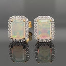 OHRSTECKER AUS 925/- SILBER GELBVERGOLDET MIT ÄTHIOP.OPAL & ZIRKON
