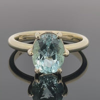 RING GR.18 (57)AUS 585/- GELBGOLD mit Santa Maria Aquamarin (ca. 2,30 ct.)