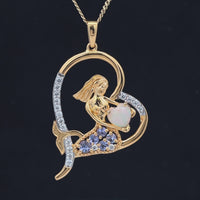 ANHÄNGER AUS 925/- SILBER VERGOLDET MIT ÄTHIOP. OPAL ,TANSANIT & ZIRKON
