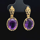 OHRSTECKER AUS 925/- SILBER VERGOLDET MIT AMETHYST