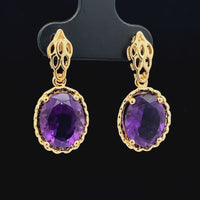 OHRSTECKER AUS 925/- SILBER VERGOLDET MIT AMETHYST
