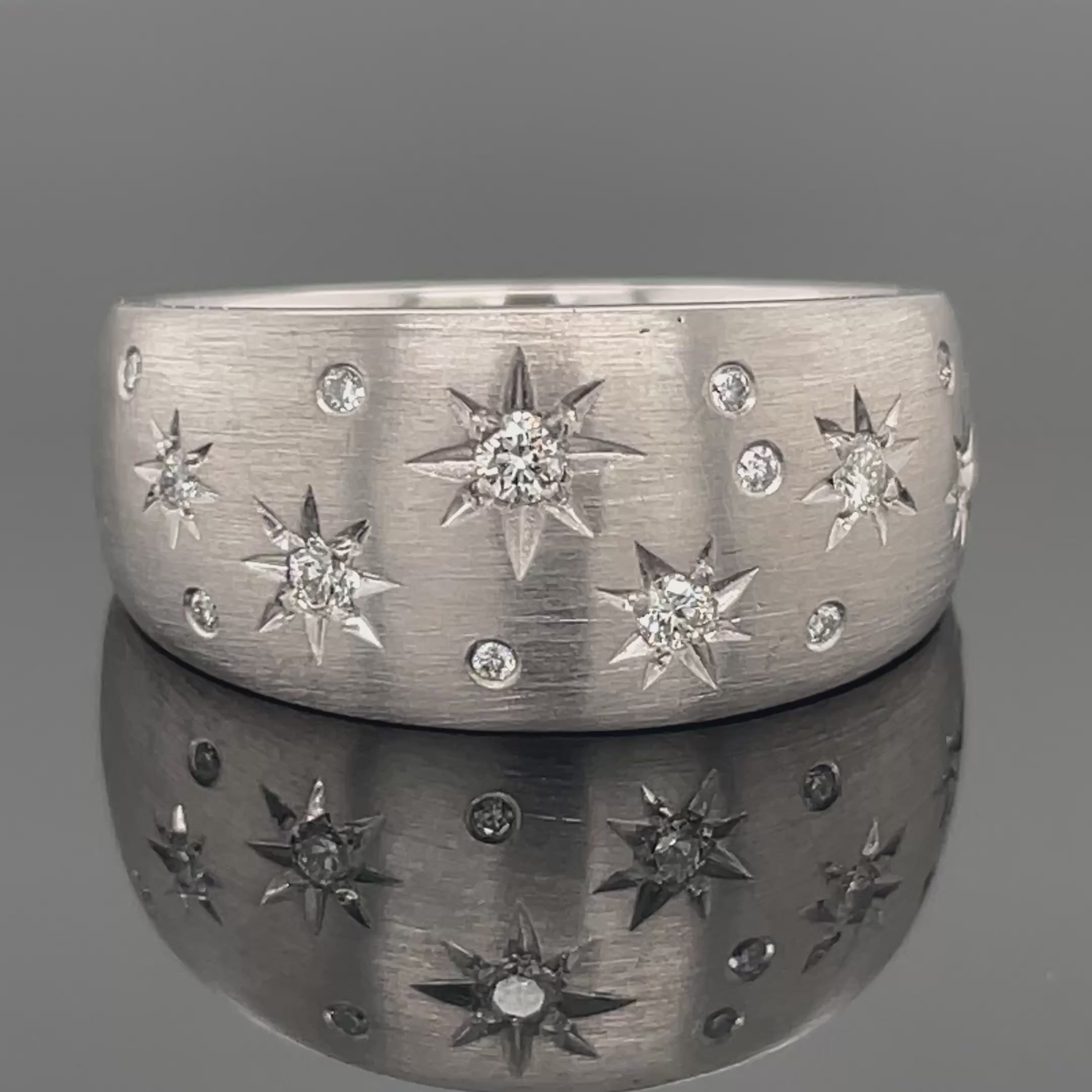 RING AUS 585/- WEISSGOLD MIT BRILANTEN SI (GES. CA.0,20ct.)