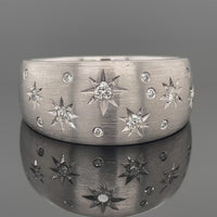 RING AUS 585/- WEISSGOLD MIT BRILANTEN SI (GES. CA.0,20ct.)