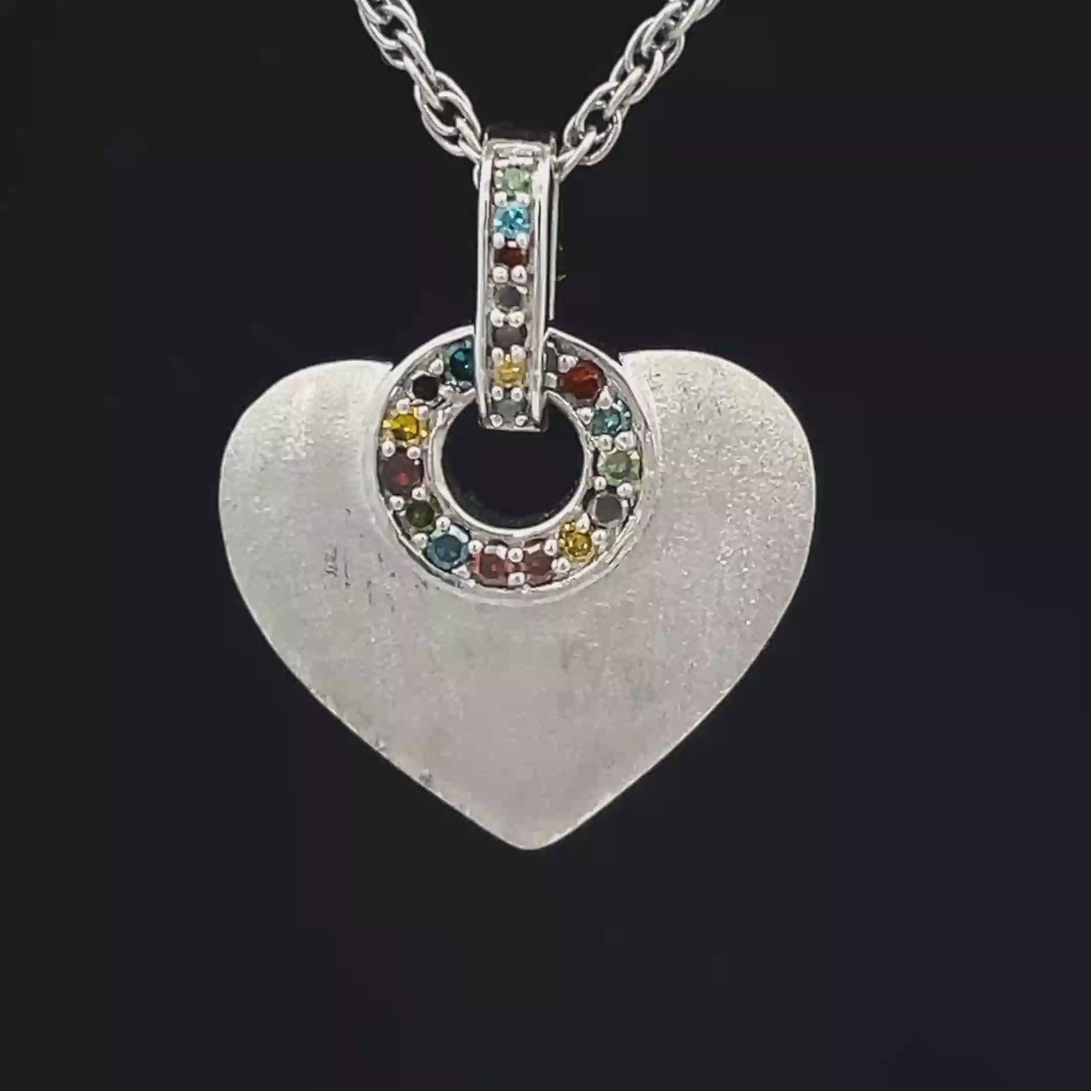 ANHÄNGER AUS 925/- SILBER RHODINIERT MIT MULTI DIAMANTEN (GES.CA.0,16 ct.)