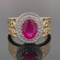 RING AUS 925/- SILBER VERGOLDET MIT SAMBIA RUBIN & ZIRKON
