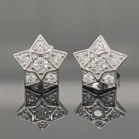 OHRSTECKER AUS 925/- SILBER RHODINIERT MIT ZIRKONIA