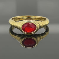 RING AUS 925/- SILBER VERGOLDET MIT CHERRYOPAL ( CA. 0,40 ct.)