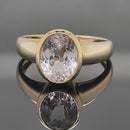 RING AUS 375/- GELBGOLD MIT KUNZIT (CA. 3,15 ct.)