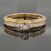 RING AUS 925/- SILBER VERGOLDET MIT MORGANIT & ZIRKON