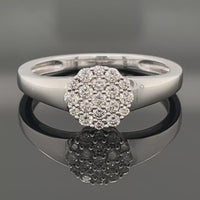 RING AUS 375/- WEIßGOLD MIT BRILLANTEN  (GES. CA. 0,30 ct.)