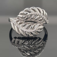 RING AUS 925/- SILBER RHODINIERT MIT ZIRKONIA