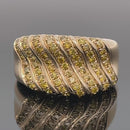 RING AUS 375/- GELBGOLD MIT BRILLANT BEH.(GES. CA. 1,00 ct.)