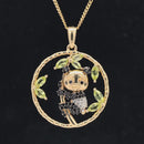 ANHÄNGER AUS 925/- SILBER VERGOLDET MIT PERIDOT, SPINELL & ZIRKON