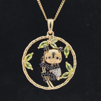ANHÄNGER AUS 925/- SILBER VERGOLDET MIT PERIDOT, SPINELL & ZIRKON