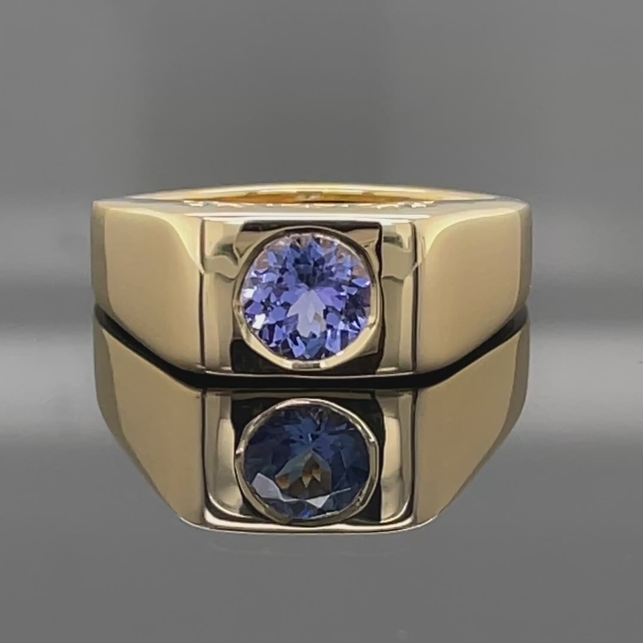 RING AUS 925/- SILBER VERGOLDET MIT TANSANIT