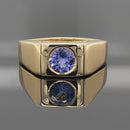 RING AUS 925/- SILBER VERGOLDET MIT TANSANIT