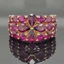 RING AUS 925/- SILBER VERGOLDET MIT RHODOLITH