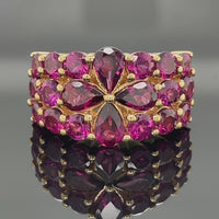 RING AUS 925/- SILBER VERGOLDET MIT RHODOLITH